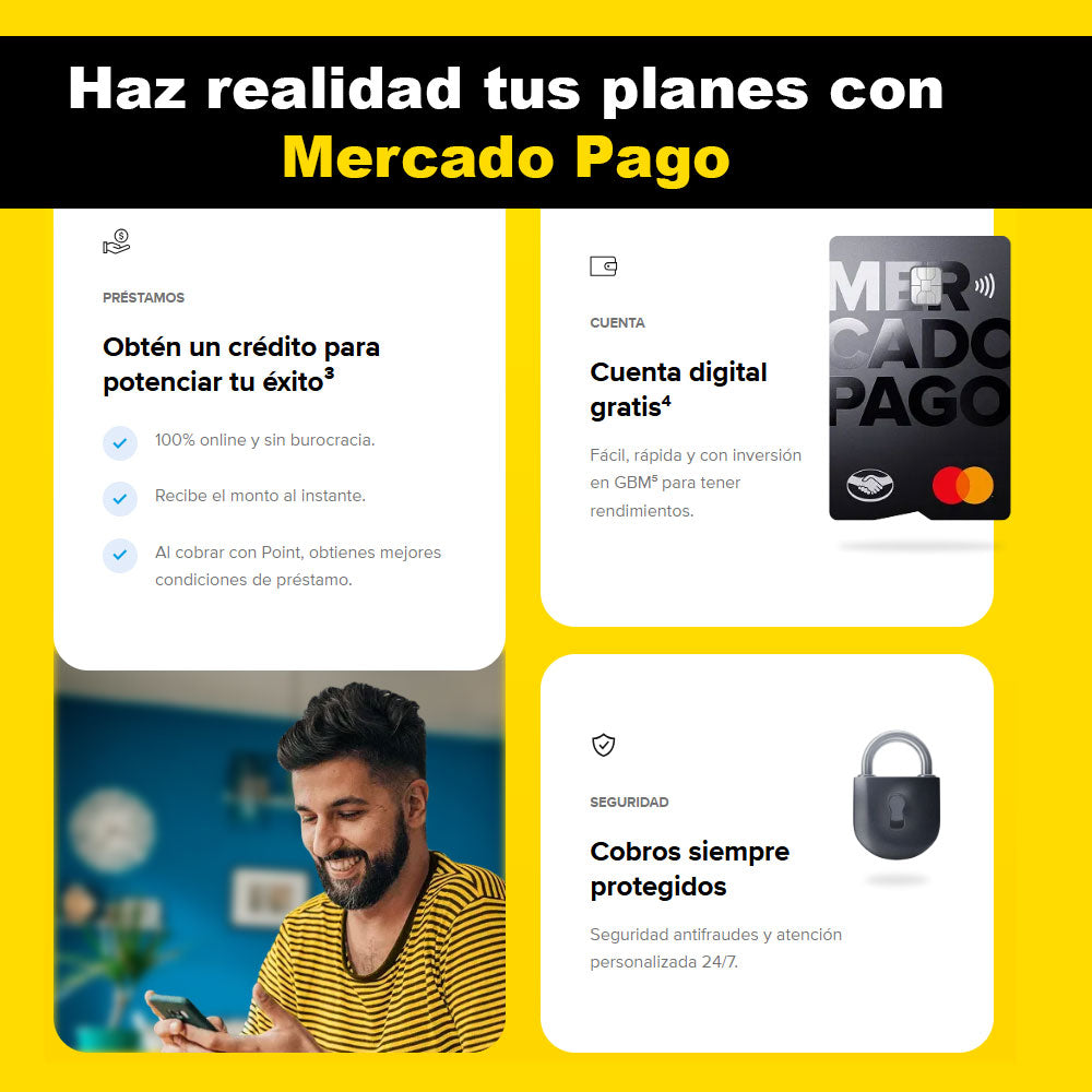 terminal mercado pago amarilla 2025 hot sale smart 2 tickets tarjetas dinero instante