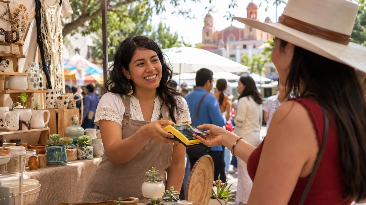 Terminal portátil para cobrar con tarjeta en bazares, eventos y entregas