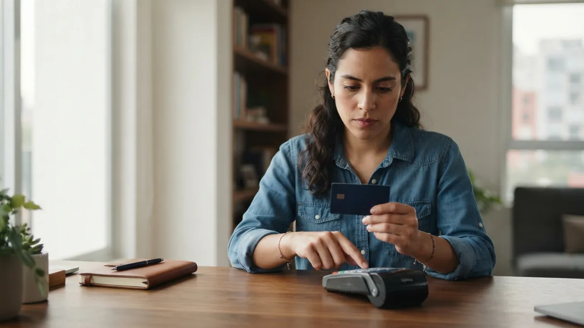 Persona activando una tarjeta física desde una aplicación móvil