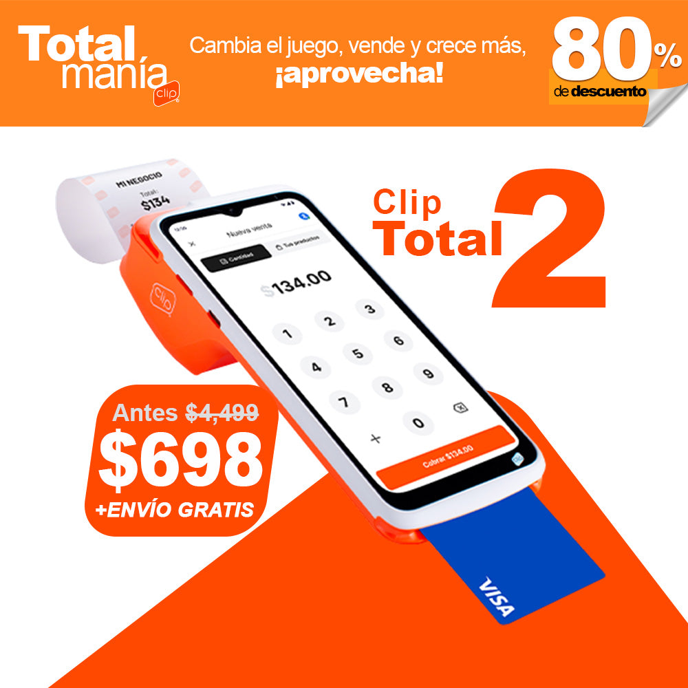 Terminal Clip Total 2 Internet Gratis Impresora De Tickets 2 cupon descuento oferta promocion naranja