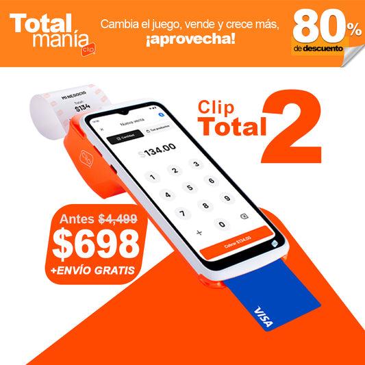 Terminal Clip Total 2 Internet Gratis Impresora De Tickets 2 cupon descuento oferta promocion naranja